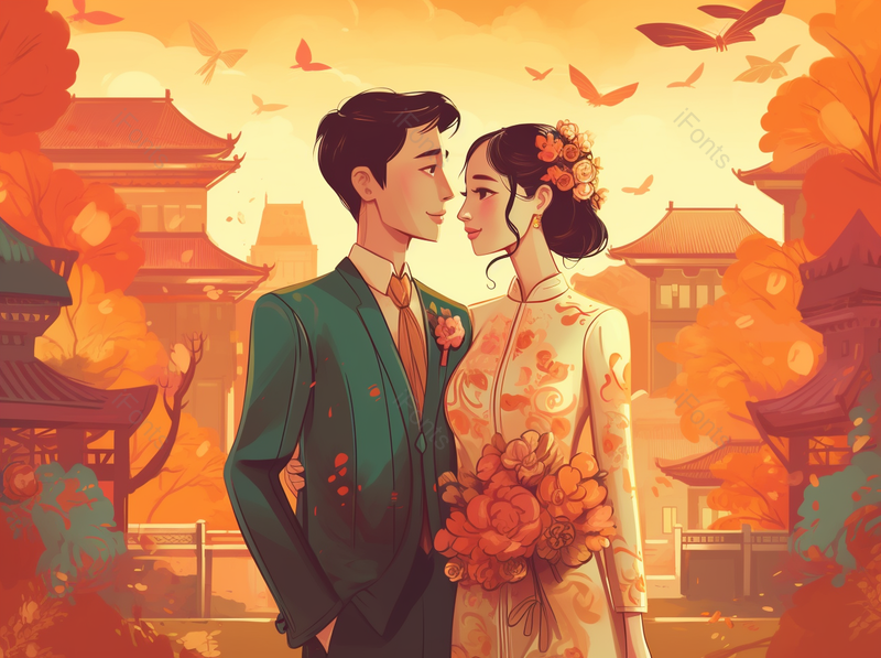唯美浪漫情人节结婚婚礼插画,插画/手绘图,插画/手绘图库,插画/手绘图下载,插画/手绘